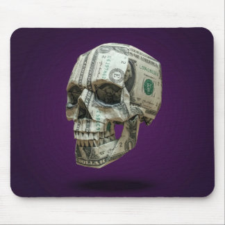 Money Origami Human Skull Mouse Mat