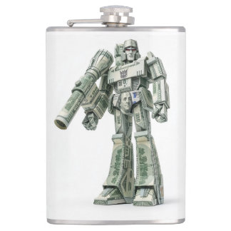 Money Origami Mega Tron Robot Hip Flask