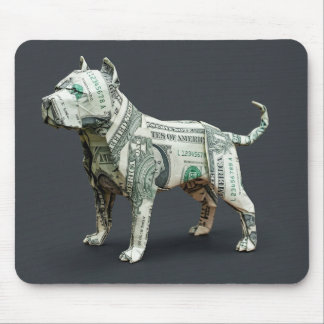 Money Origami Pit Bull Mouse Mat