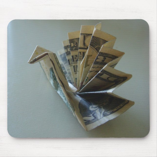Money Origami Turkey Side Mouse Mat (Front)