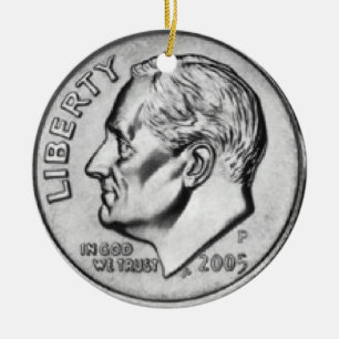 Money ornament. ceramic tree decoration