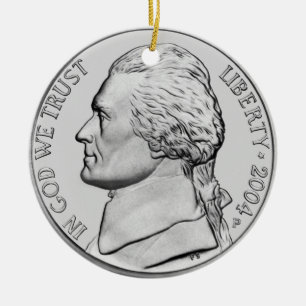 Money ornament. ceramic tree decoration