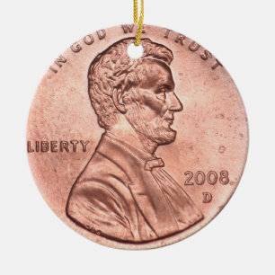 Money ornament. ceramic tree decoration