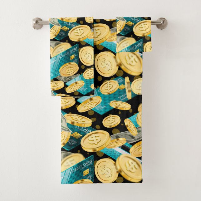 Money Pattern 2 Bath Towel Set (Insitu)