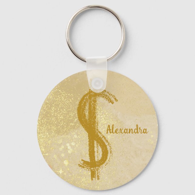 Money Reiki Infused Dollar Symbol Keychain (Front)