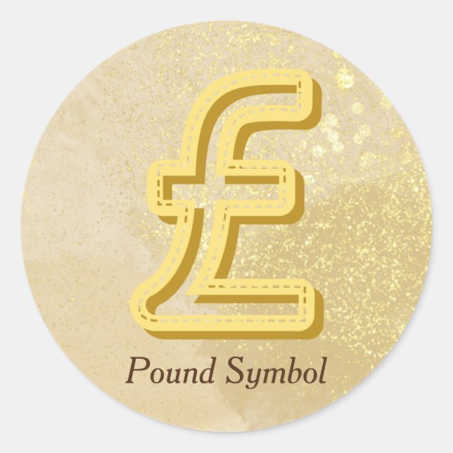 Money Reiki Infused Yellow Pound Symbol Classic Round Sticker (Front)