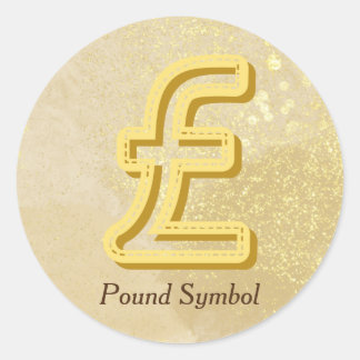 Money Reiki Infused Yellow Pound Symbol Classic Round Sticker