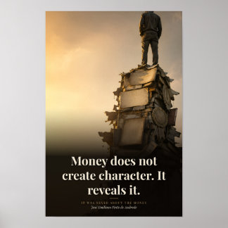 Money Reveals Character Book Quote Art Poster