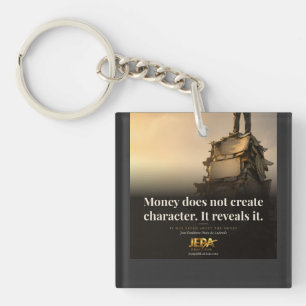 Money Reveals Character Book Quote Key Ring