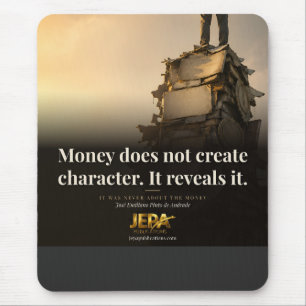Money Reveals Character Book Quote Mouse Mat