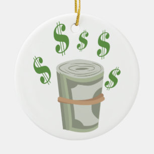 Money Roll Ceramic Tree Decoration