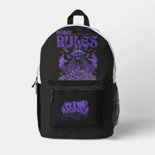 Money Rules – Power and Wealth Illustration Printed Backpack