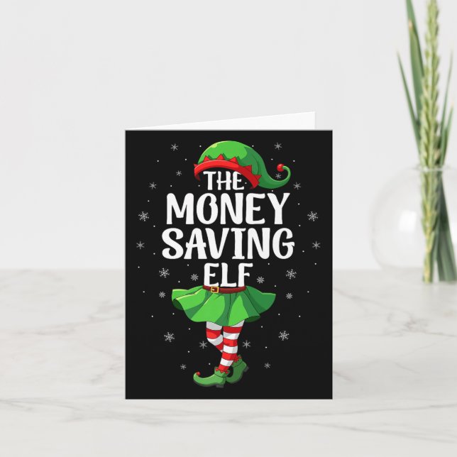 Money Saving Elf Christmas Girls Women Elf Squad X Card (Front)
