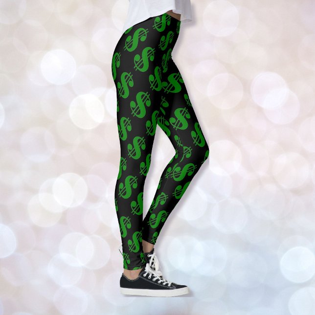 Money Sign Silly Black Green Women's Leggings (Creator Uploaded)