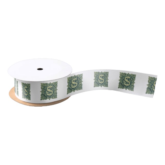 Money Symbol Ornament Satin Ribbon (Spool)