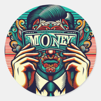 Money Talks Classic Round Sticker