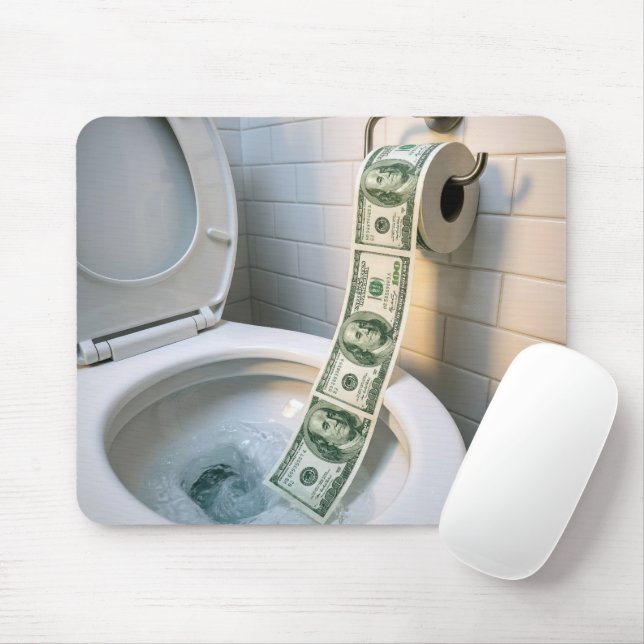 Money Toilet Paper Roll Mouse Mat (With Mouse)