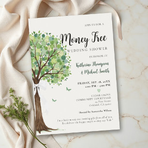 Money Tree Theme Classy Chic Couple Bridal Shower Invitation
