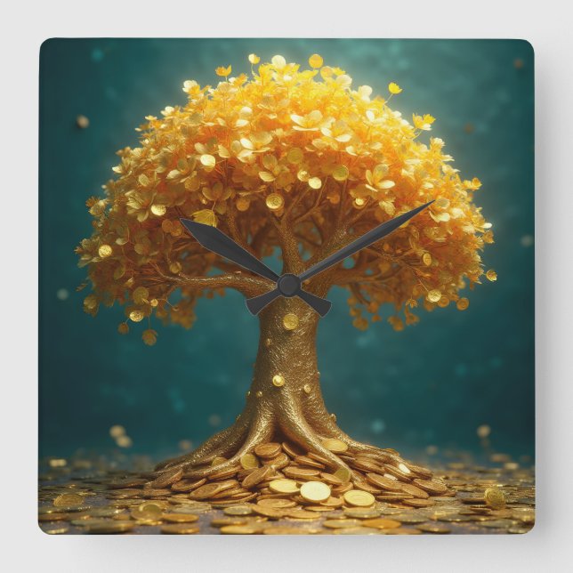 Money tree wall clock (Front)