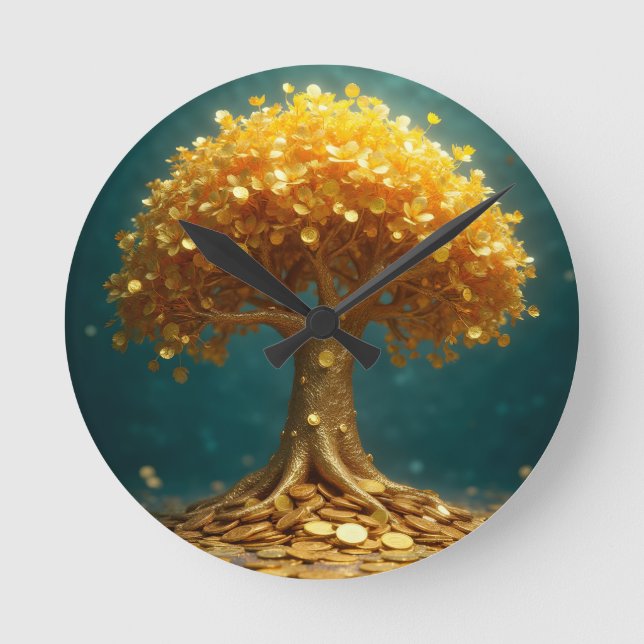 Money tree wall clock (Front)