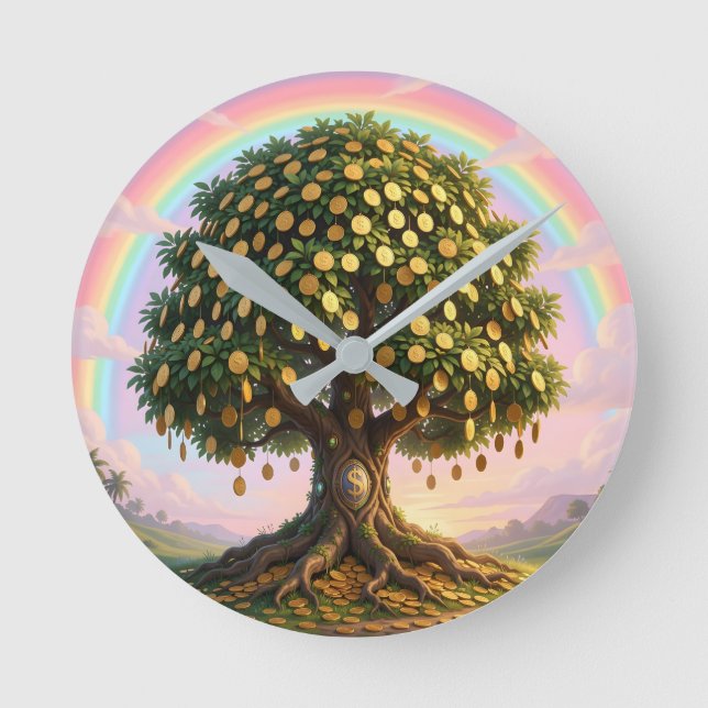 Money tree wall clock (Front)