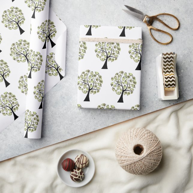 Money Trees on White Wrapping Paper (Crafts)