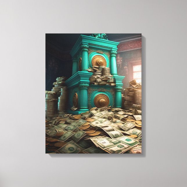 Money Wealth Prosperity Abundance Treasure Room Canvas Print (Front)