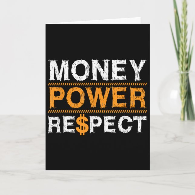 Money Wer Respect Rap Lover Entrepreneur Christmas Card (Front)