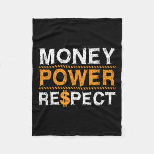Money Wer Respect Rap Lover Entrepreneur Christmas Fleece Blanket