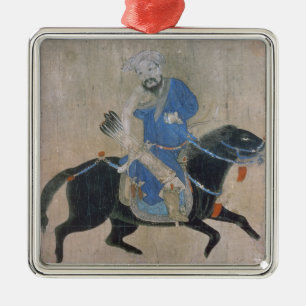 Mongol archer on horseback metal tree decoration