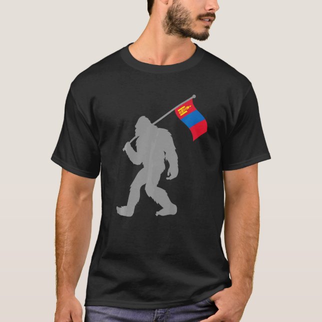 Mongol Or Mongolian Flag On Mongolia Flag T-Shirt (Front)