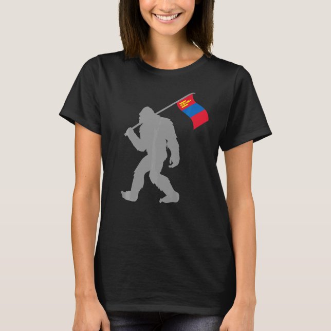 Mongol Or Mongolian Flag On Mongolia Flag T-Shirt (Front)