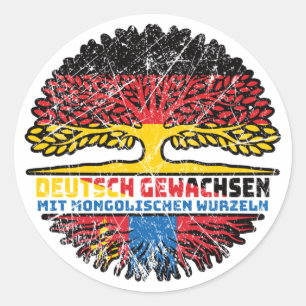 Mongolei Mongolisch Deutsch Deutschland Baum Classic Round Sticker