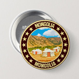 Mongolia 7.5 cm round badge