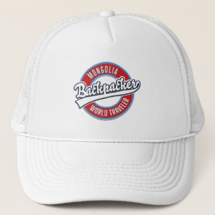 mongolia backpacker world traveller trucker hat