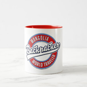 mongolia backpacker world traveller Two-Tone coffee mug