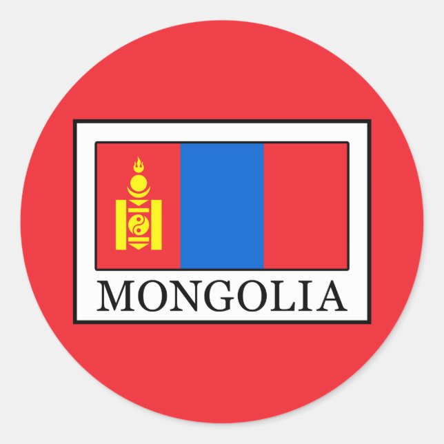 Mongolia Classic Round Sticker (Front)