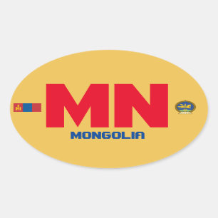 Mongolia* Euro-Style Oval Sticker