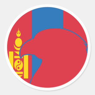 Mongolia Falcon Mongolian National Animal Flag Classic Round Sticker