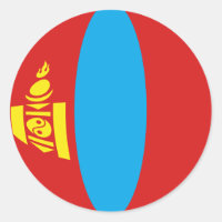 Mongolia Fisheye Flag Sticker