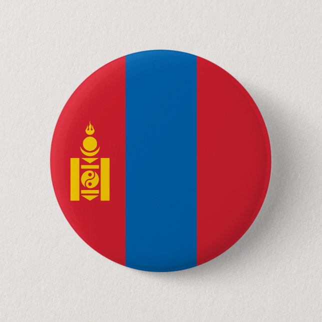 Mongolia Flag 6 Cm Round Badge (Front)