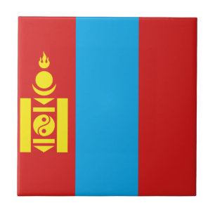 Mongolia Flag Ceramic Tile