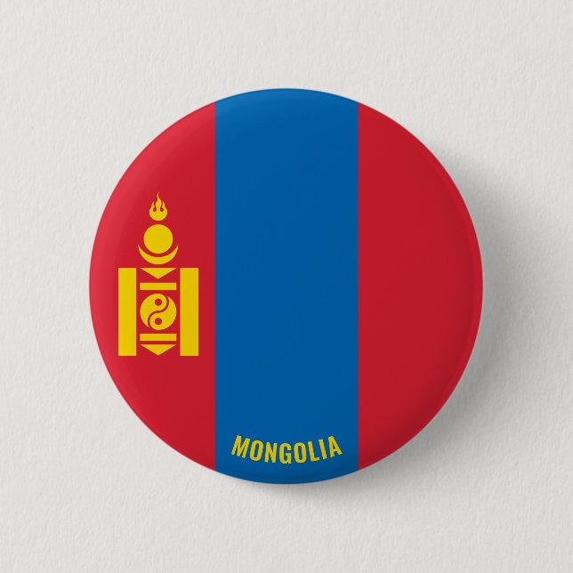 Mongolia Flag Charming Patriotic 6 Cm Round Badge (Front)