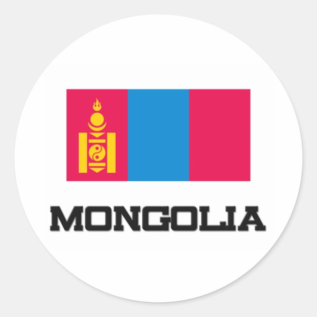 Mongolia Flag Classic Round Sticker (Front)
