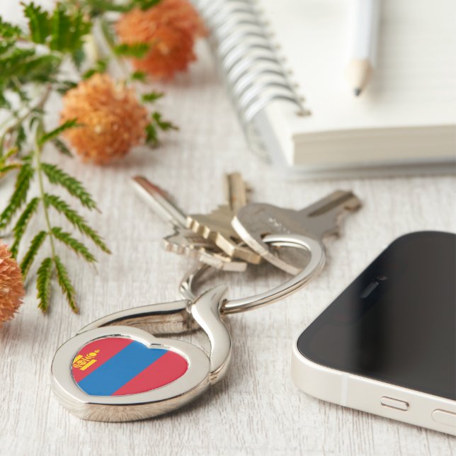 Mongolia flag key ring (Side)