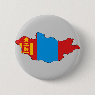 Mongolia flag map 6 cm round badge