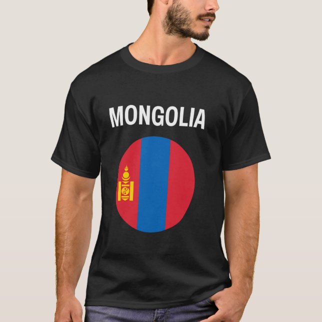 Mongolia Flag Modern T-Shirt (Front)