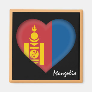 Mongolia flag & Mongolian Heart holiday /sports Magnet