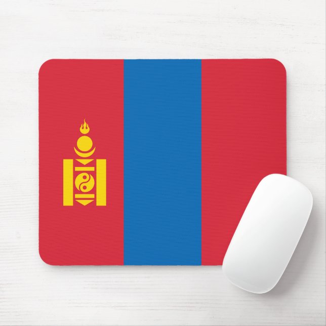 Mongolia flag mouse mat (With Mouse)