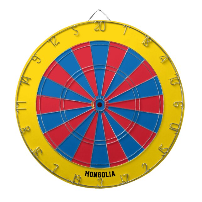 Mongolia Flag Patriot's Bullseye Dartboard (Front)